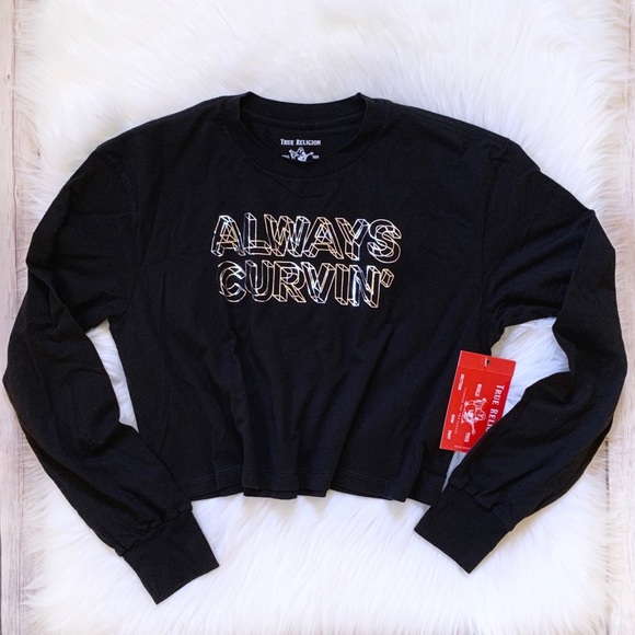 True Religion Tops - True Religion Always Curvin’ Crop Tee